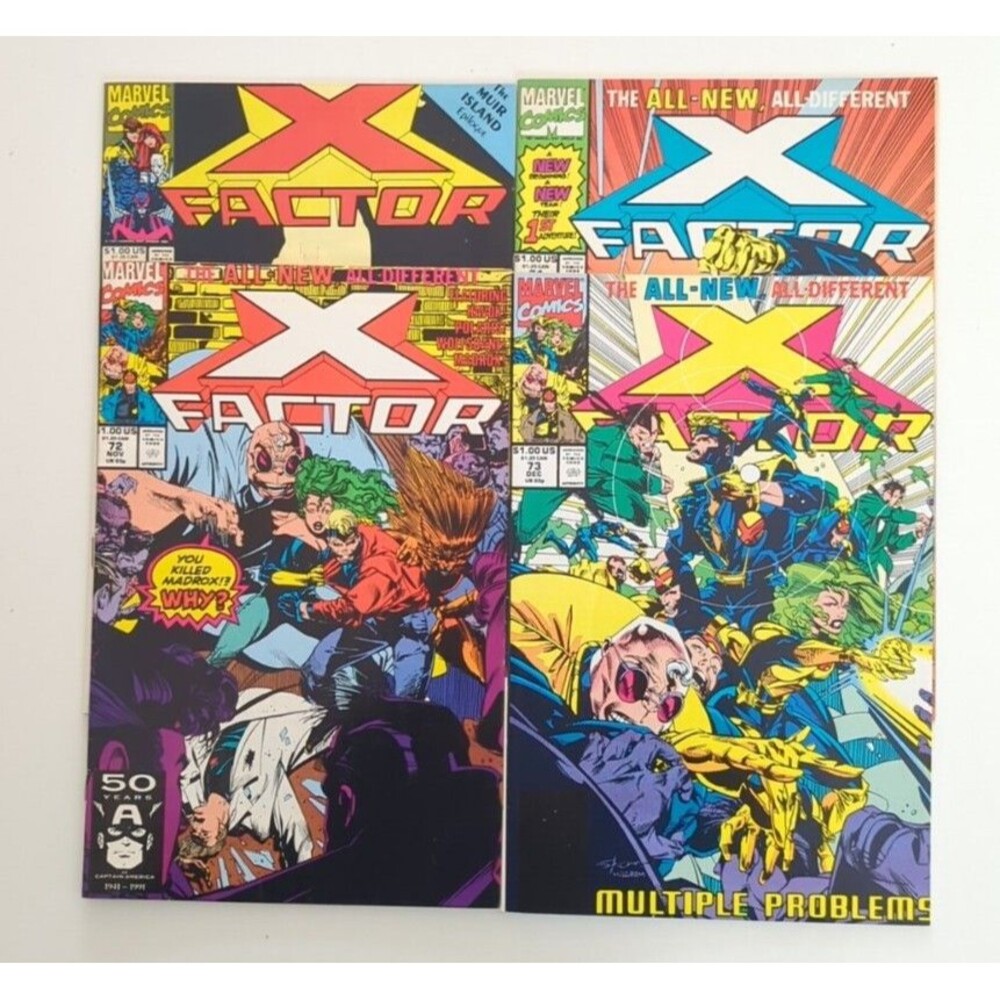 Lot Of 4 1991 Marvel X Factor Comics #70-73 VF/NM